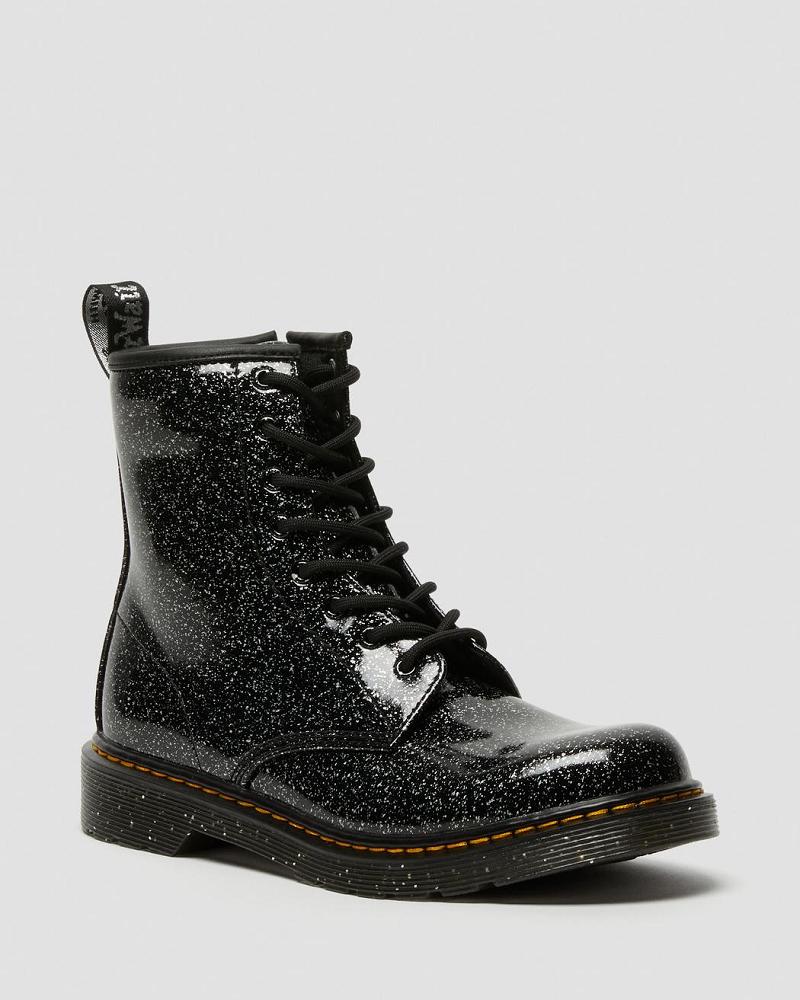 Black Kids\' Dr Martens Youth 1460 Glitter Lace Up Boots | CA 707ILH